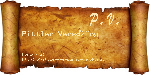 Pittler Versény névjegykártya